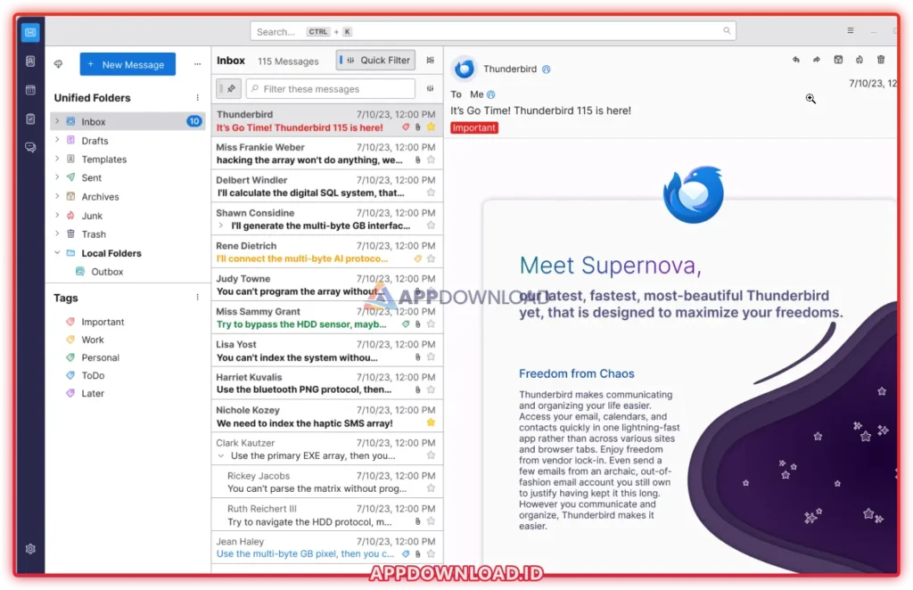 Mozilla Thunderbird 115.1.1 Mozilla Thunderbird